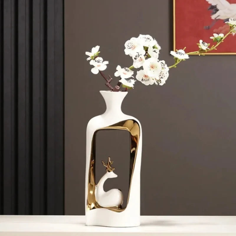 White Modern Ceramic Vase – Design A or B – view 6