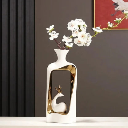 White Modern Ceramic Vase – Design A or B – view 6