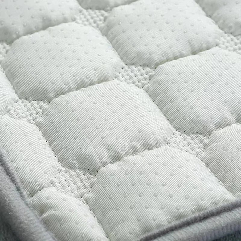 White Plush Check Non-Slip Sofa Protector – view 2
