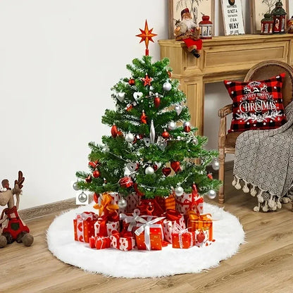 White Plush Christmas Tree Skirt – 78cm, 90cm or 122cm – view 3