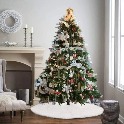 White Plush Christmas Tree Skirt – 78cm, 90cm or 122cm – view 5