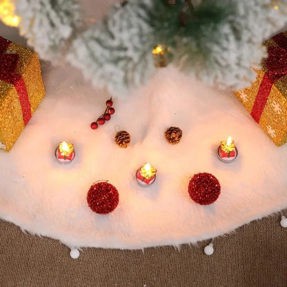 White Plush Christmas Tree Skirt – 78cm, 90cm or 122cm – view 7