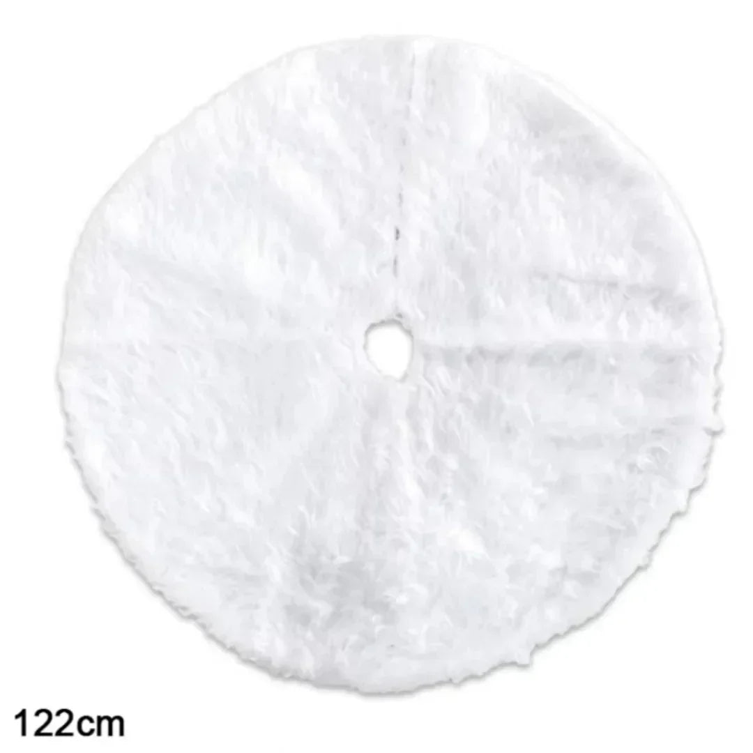 White Plush Christmas Tree Skirt – 78cm, 90cm or 122cm – view 9