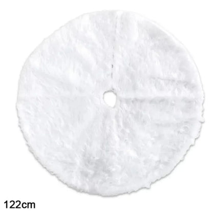 White Plush Christmas Tree Skirt – 78cm, 90cm or 122cm – view 9