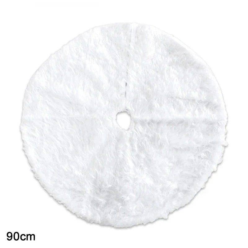 White Plush Christmas Tree Skirt – 78cm, 90cm or 122cm – view 10