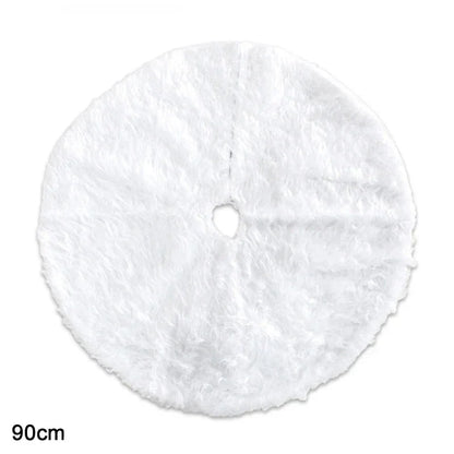 White Plush Christmas Tree Skirt – 78cm, 90cm or 122cm – view 10