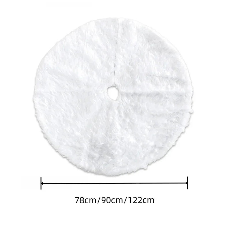 White Plush Christmas Tree Skirt – 78cm, 90cm or 122cm – view 12
