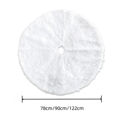 White Plush Christmas Tree Skirt – 78cm, 90cm or 122cm – view 12