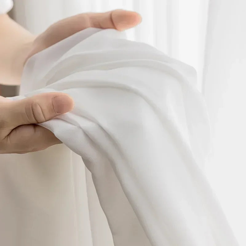 White Sheer Voile Curtain Panel with Eyelets – view 3