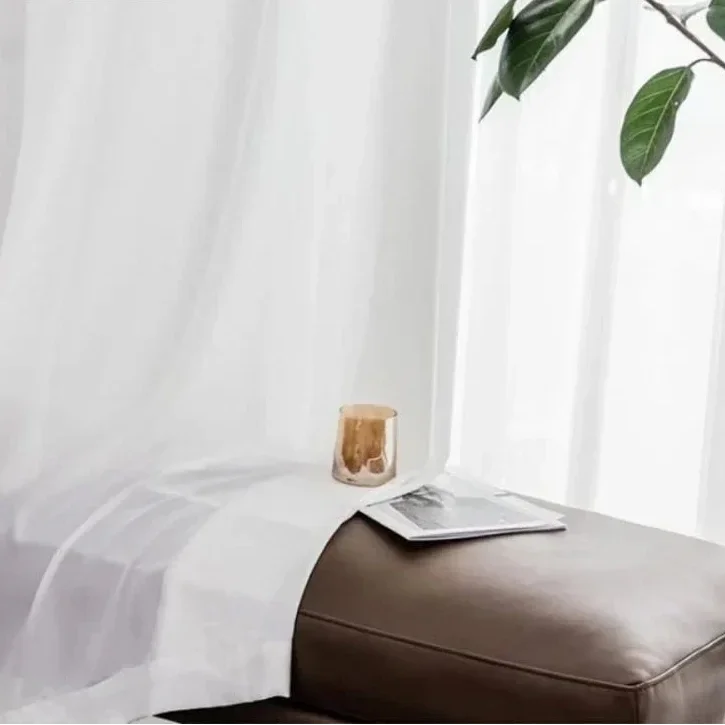White Sheer Voile Curtain Panel with Eyelets – view 6