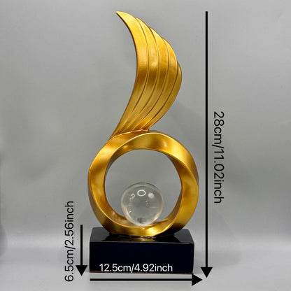 Winged Resin Sculpture with Crystal Sphere – view 9