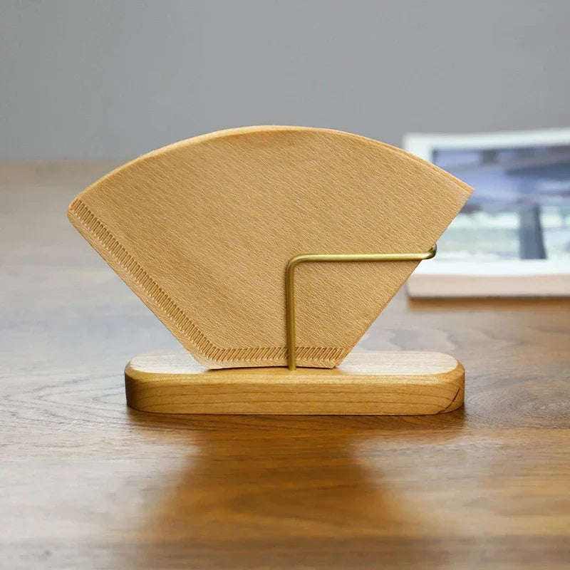 Wood Coffee Filter Holder with Stainless Steel Hook – view 3