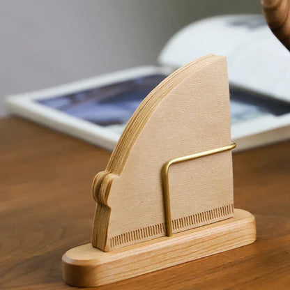 Wood Coffee Filter Holder with Stainless Steel Hook – view 4