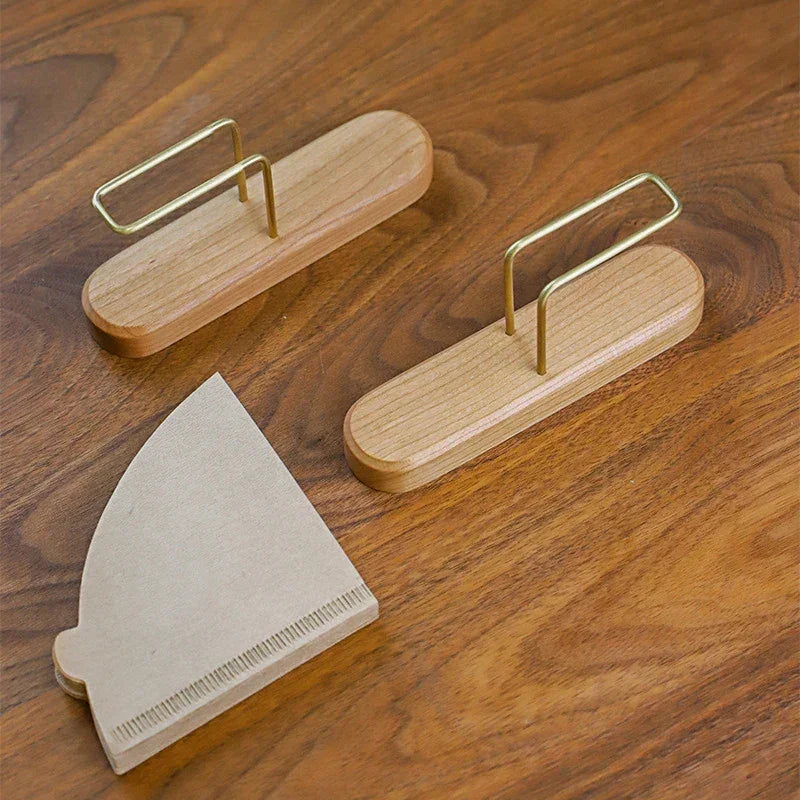 Wood Coffee Filter Holder with Stainless Steel Hook – view 5