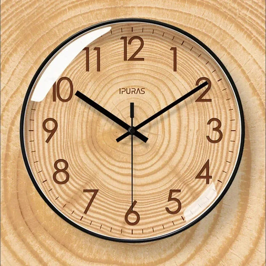30.5cm Wood-Effect Silent Sweep Wall Clock – 6 Styles