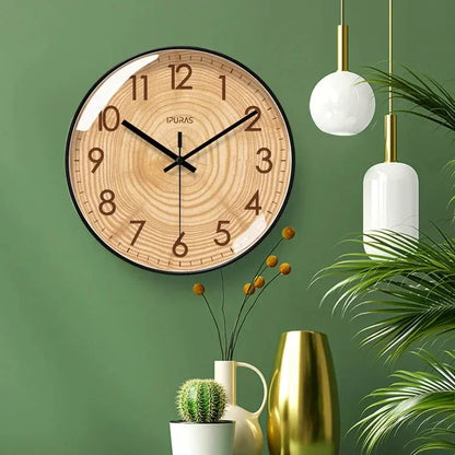 30.5cm Wood-Effect Silent Sweep Wall Clock – 6 Styles – view 2