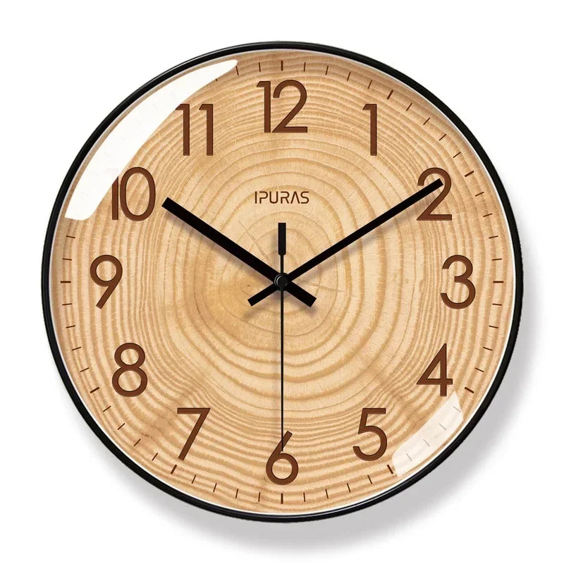 30.5cm Wood-Effect Silent Sweep Wall Clock – 6 Styles – view 13