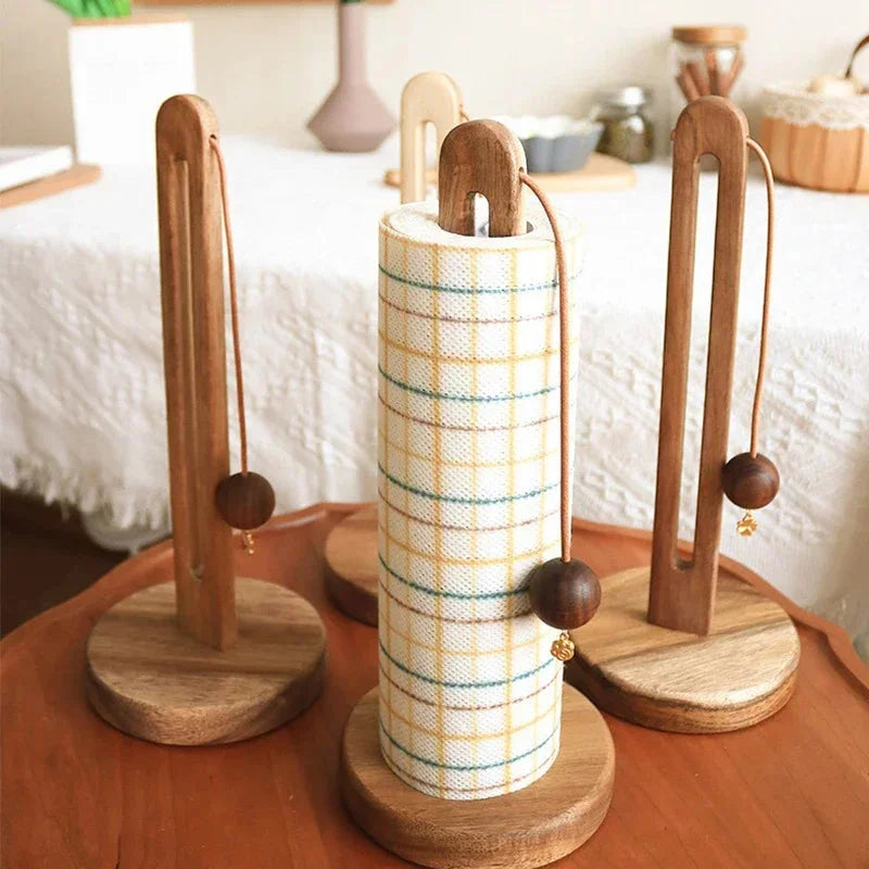 Freestanding Wooden Paper Towel Holder