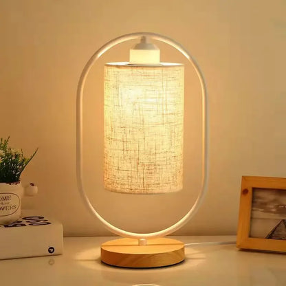 Wood Table Lamp with Fabric Shade – view 4
