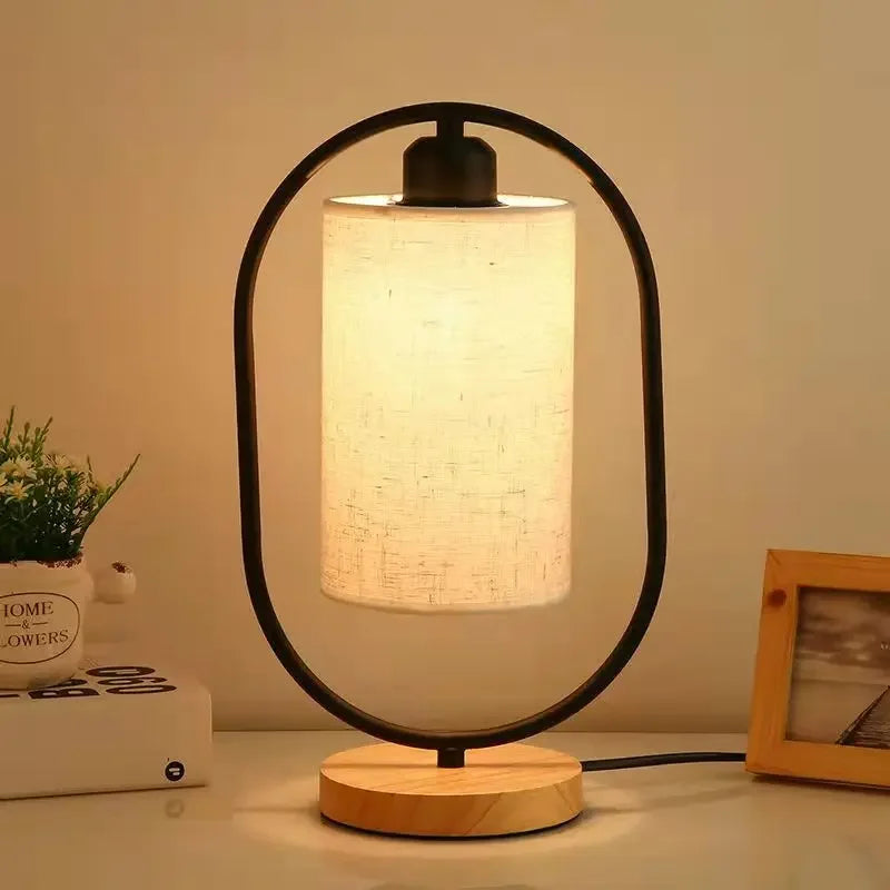 Wood Table Lamp with Fabric Shade – view 6