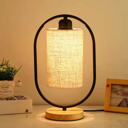 Wood Table Lamp with Fabric Shade – view 8