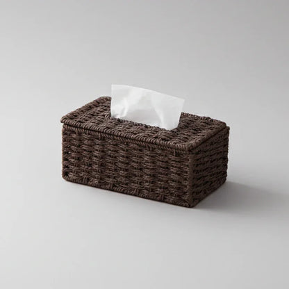 Woven Rattan-Effect Tissue Box Cover with Metal Frame – view 13