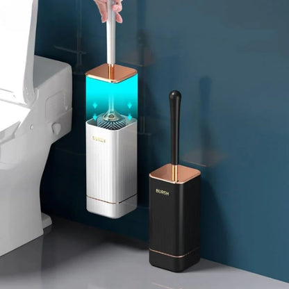Toilet Brush Set – Flexible Silicone, Ventilated Holder