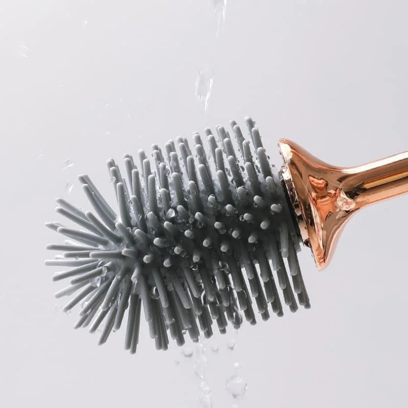 Toilet Brush Set – Flexible Silicone, Ventilated Holder