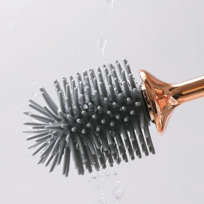 Toilet Brush Set – Flexible Silicone, Ventilated Holder