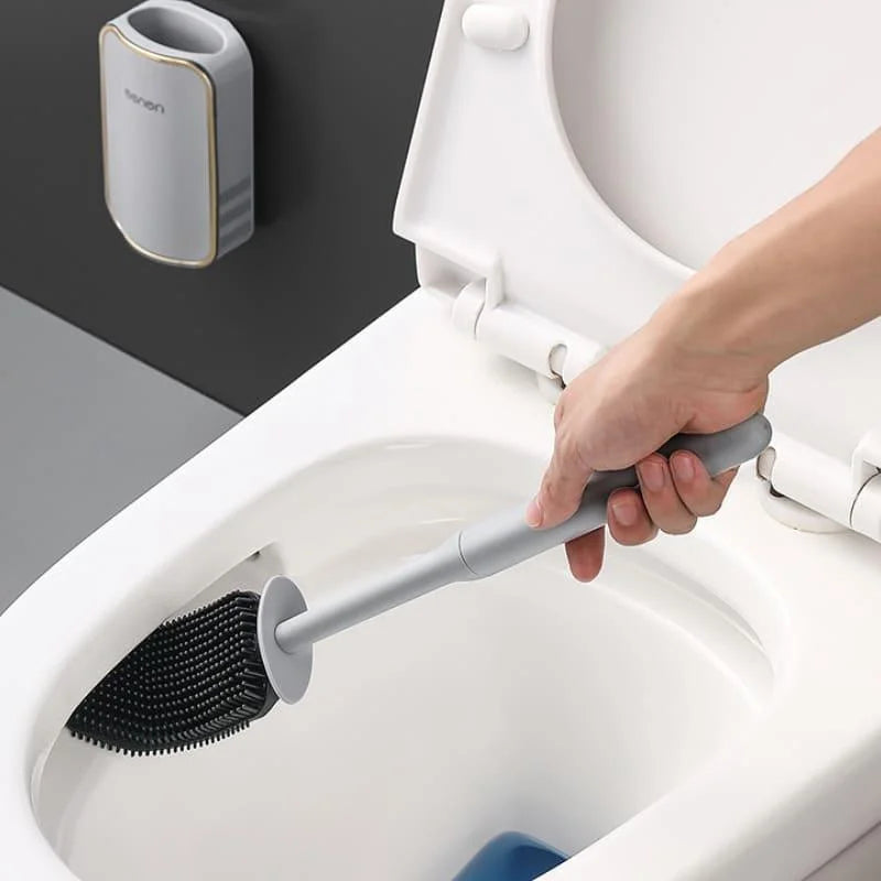 Toilet Brush Set – Silicone, with Holder