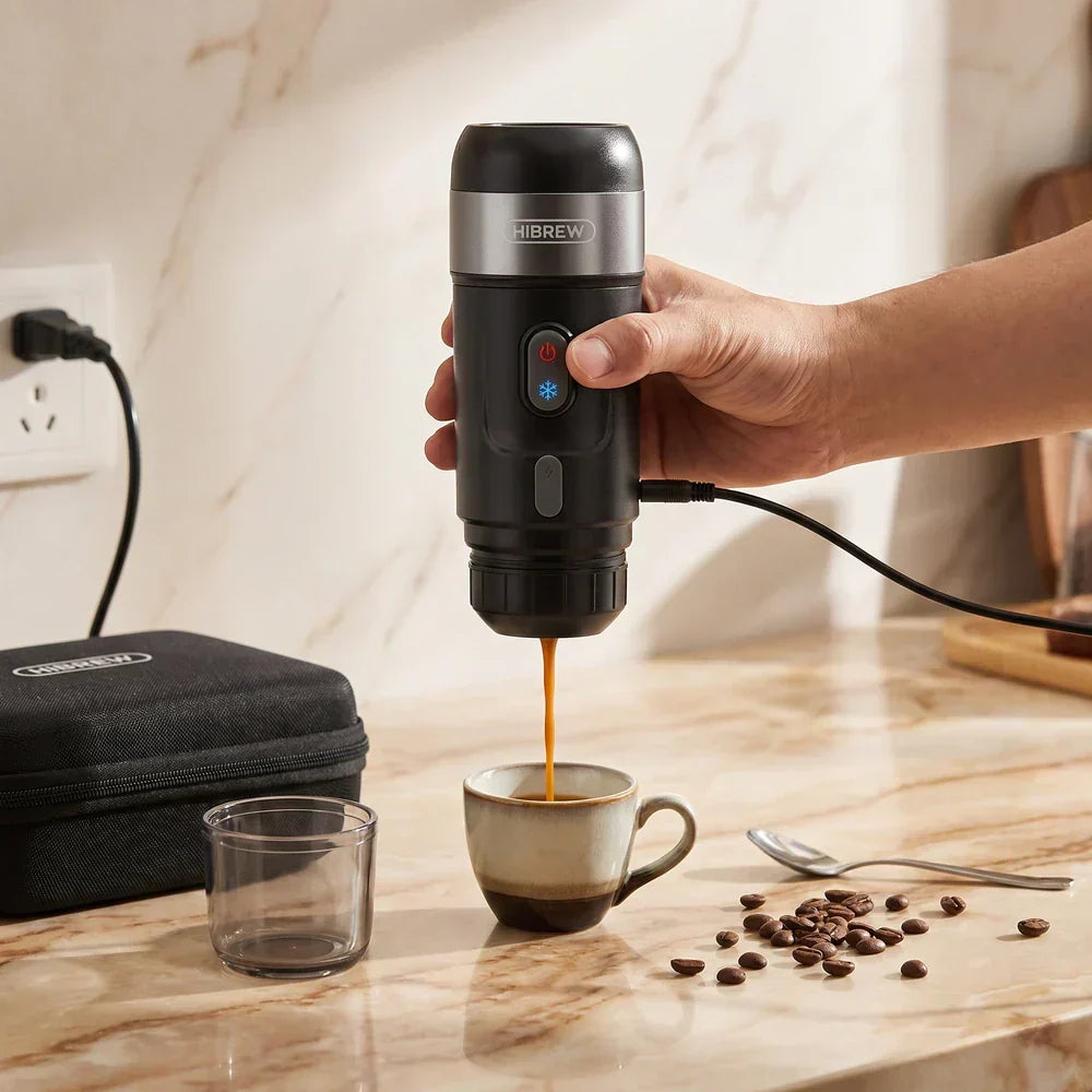 HiBREW Portable Espresso Machine – 3-in-1 with Travel Case – in use