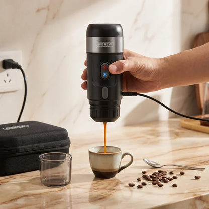 HiBREW Portable Espresso Machine – 3-in-1 with Travel Case – in use