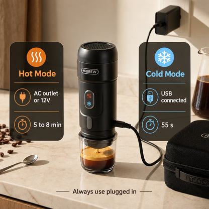 HiBREW Portable Espresso Machine – 3-in-1 with Travel Case – in use