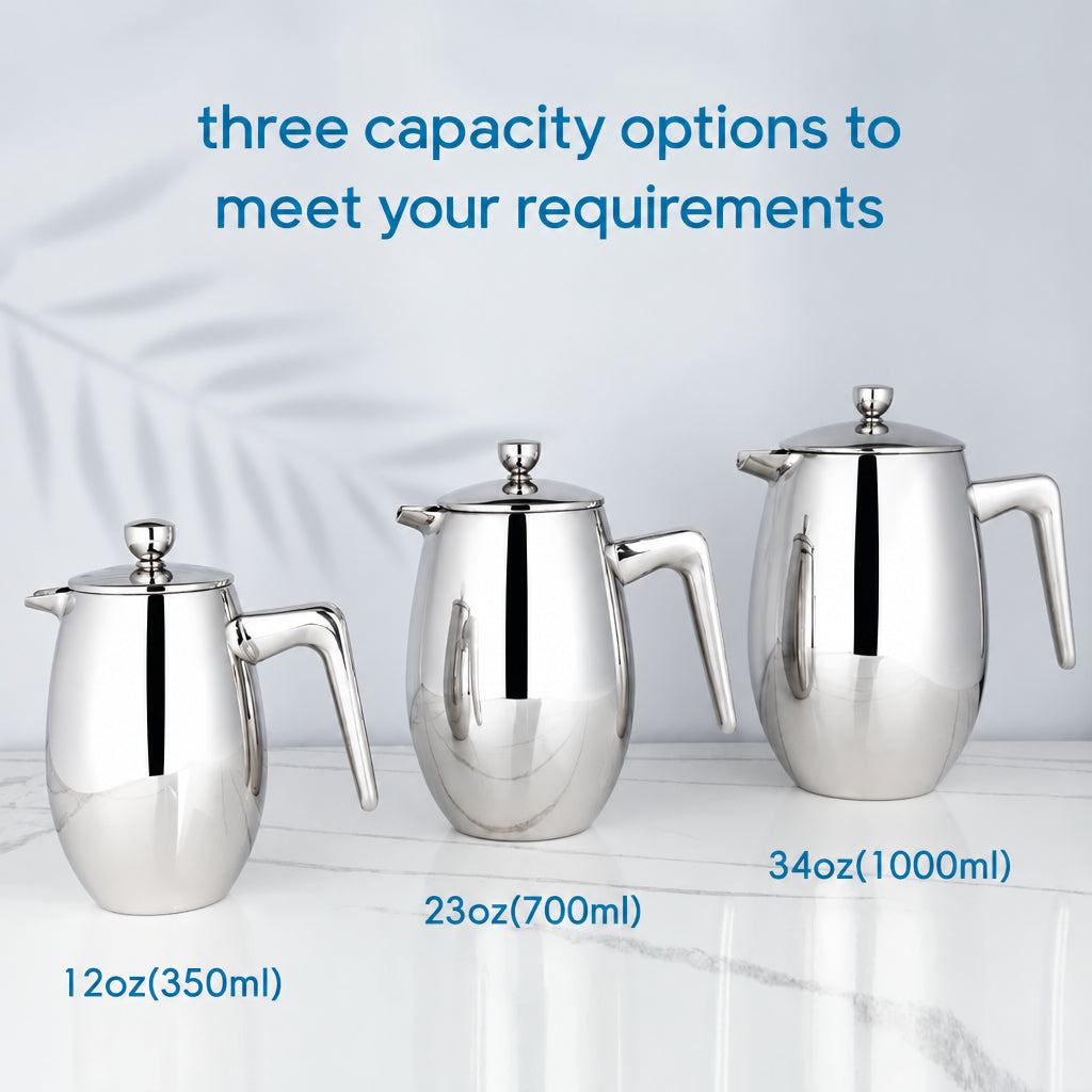 Marseille Black French Press Cafetière – 350 ml to 1 L – in a lifestyle setting