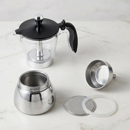 Milano Induction Moka Pot – 200 ml, Clear Chamber – product detail