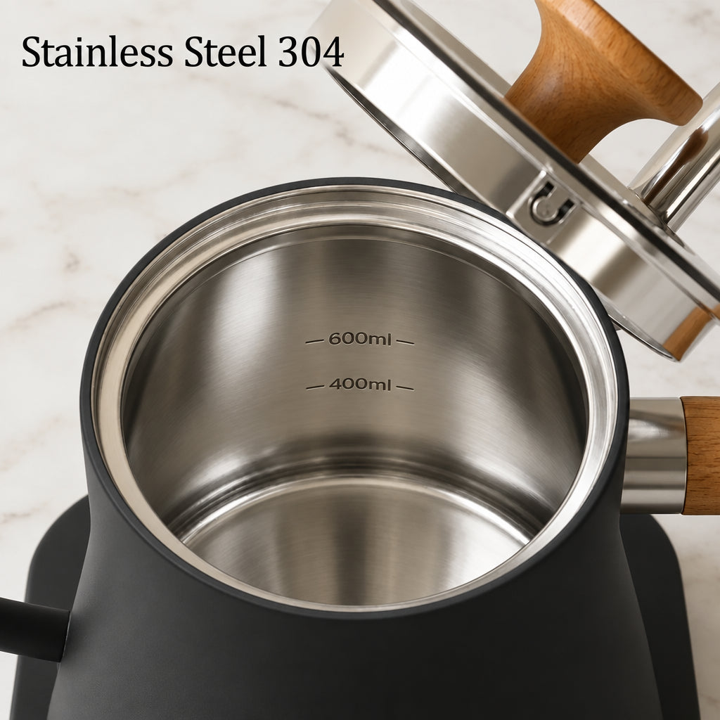 Milano Electric Gooseneck Kettle – Black, Temperature Control – included accessories