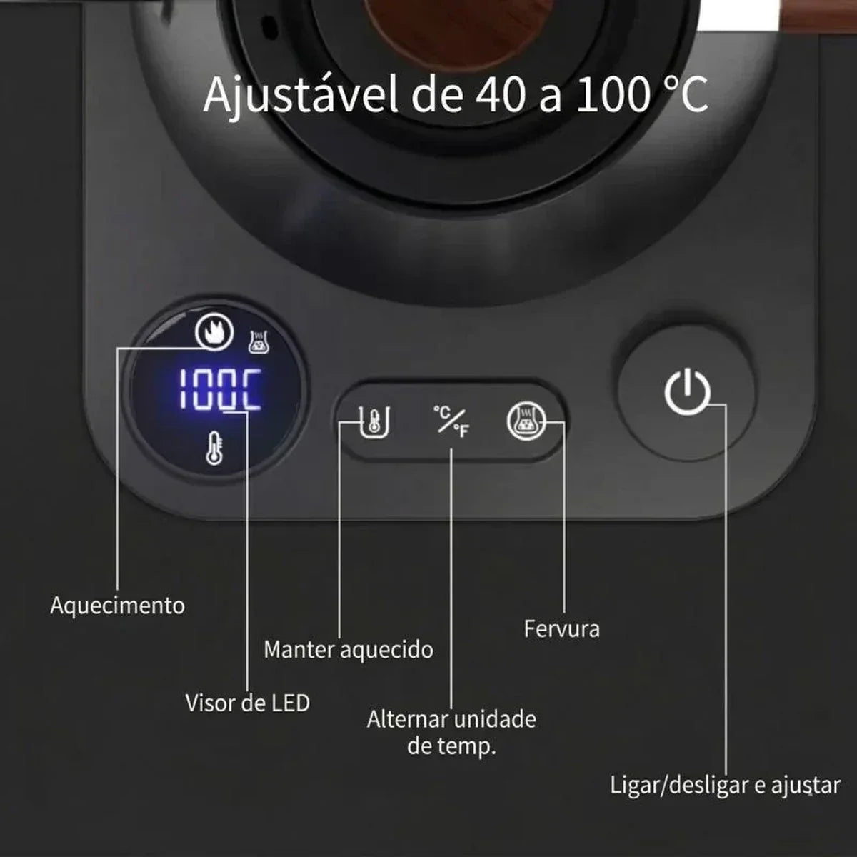 Milano Electric Gooseneck Kettle – Black, Temperature Control – product detail