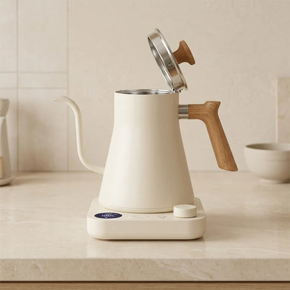 Milano Electric Gooseneck Kettle – White, Temperature Control – feature detail