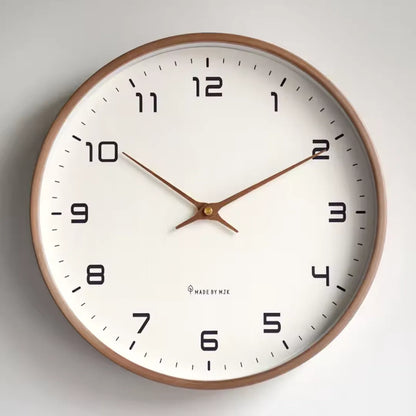 Lorenzzo Wood 25cm modern wall clock, front view