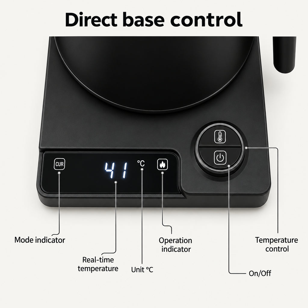 Monza Electric Gooseneck Kettle – 900 ml, Matte Black – product detail