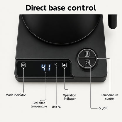 Monza Electric Gooseneck Kettle – 900 ml, Matte Black – product detail