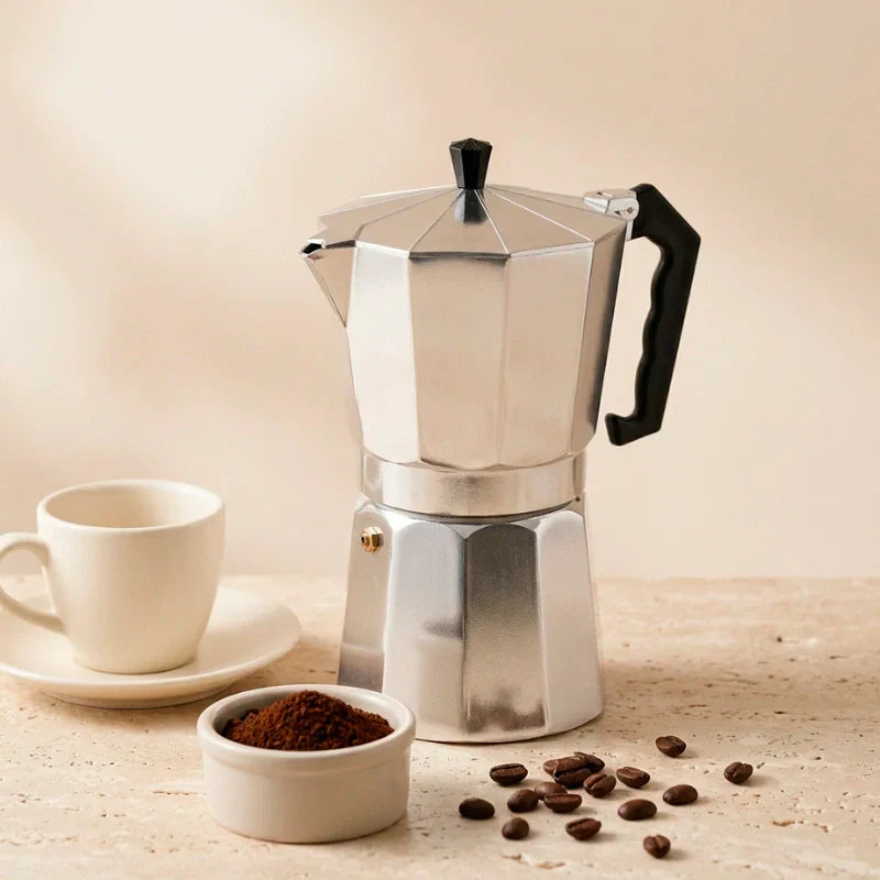 Napoli Stovetop Espresso Maker – 300 ml Aluminium Moka Pot – included accessories