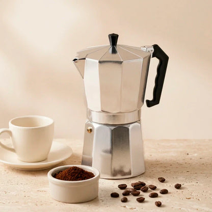 Napoli Stovetop Espresso Maker – 300 ml Aluminium Moka Pot – included accessories