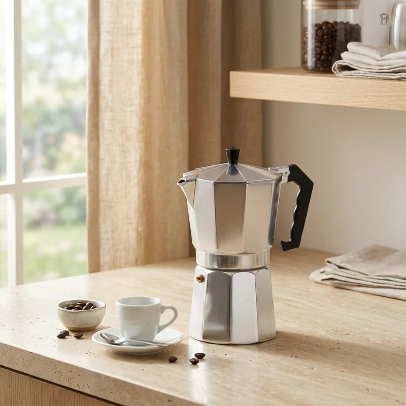 Napoli Stovetop Espresso Maker – 300 ml Aluminium Moka Pot – product detail