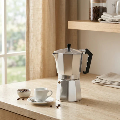 Napoli Stovetop Espresso Maker – 300 ml Aluminium Moka Pot – product detail