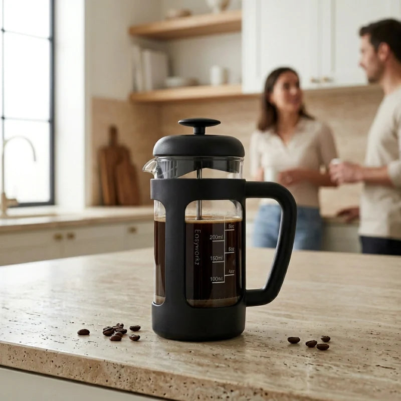 Nice Glass French Press Cafetière – 350 ml or 1 L – feature overview