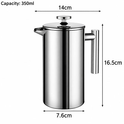 Paris Stainless Steel French Press Cafetière – 350 ml – product view