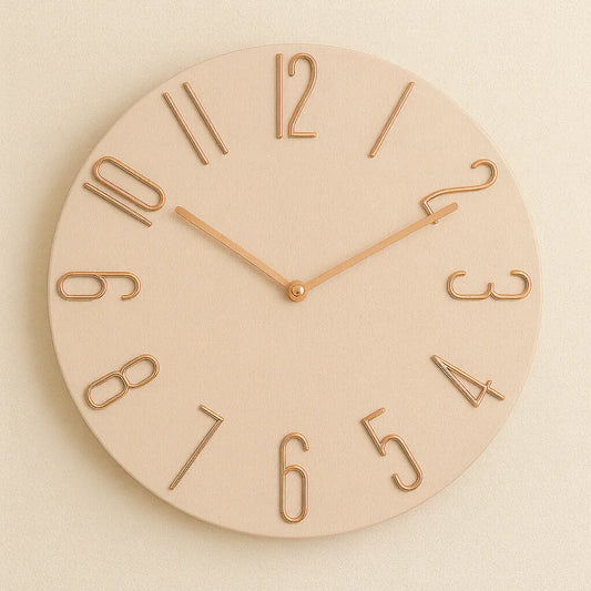 Bellagio Rose 30cm pink wall clock, front view