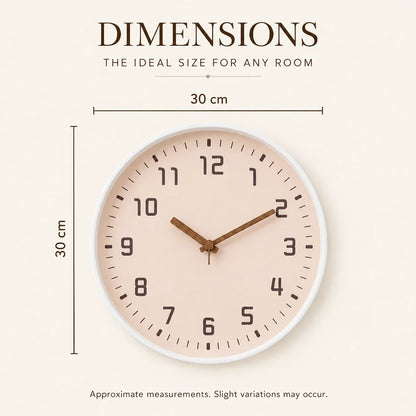 Verona Rose 30cm pink wall clock, size guide, 30 cm diameter
