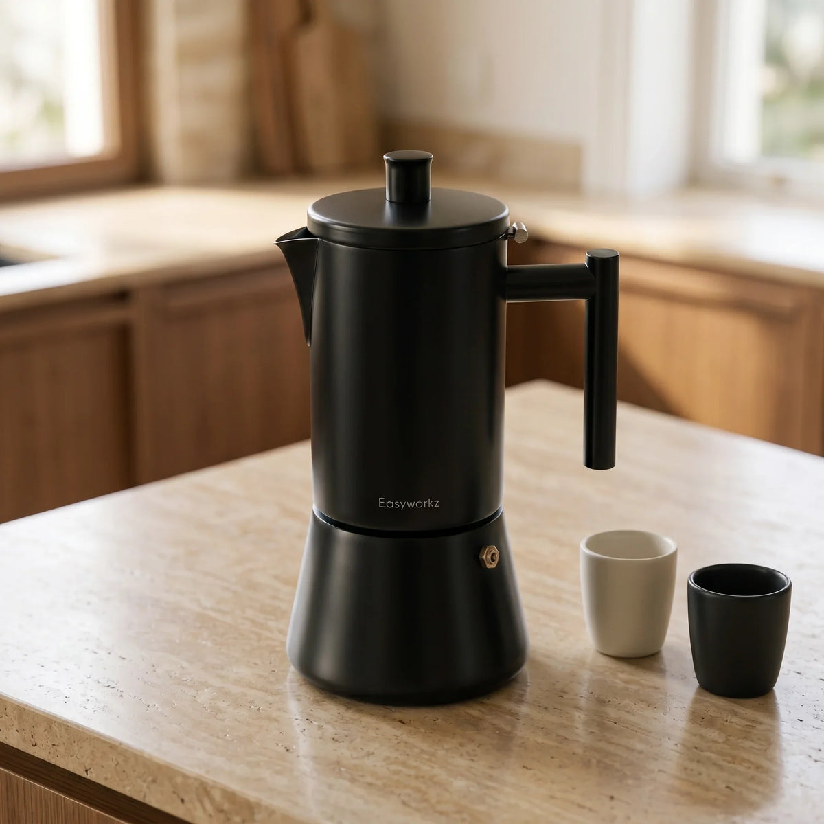 Pisa Induction Moka Pot – Black, 300 ml Stainless Steel – dimensions and specifications